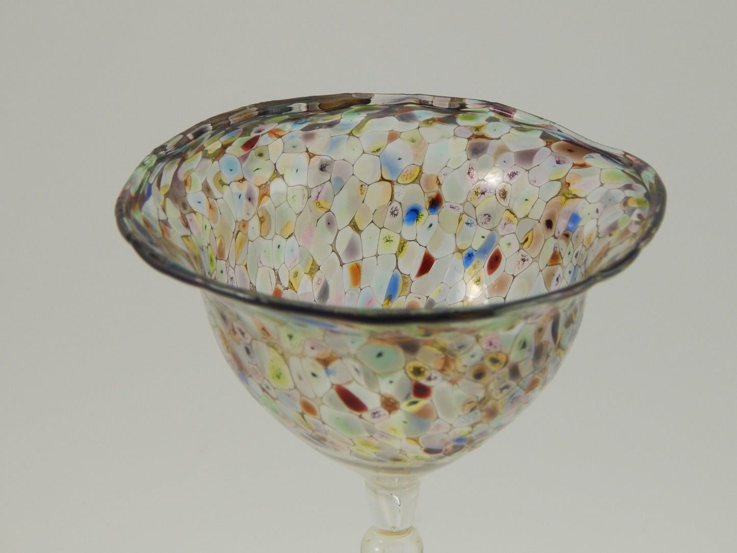 ANTICO RARISSIMO CALICE MURANO VETRO SOFFIATO ARTISTICO COLLEZIONE CM 22