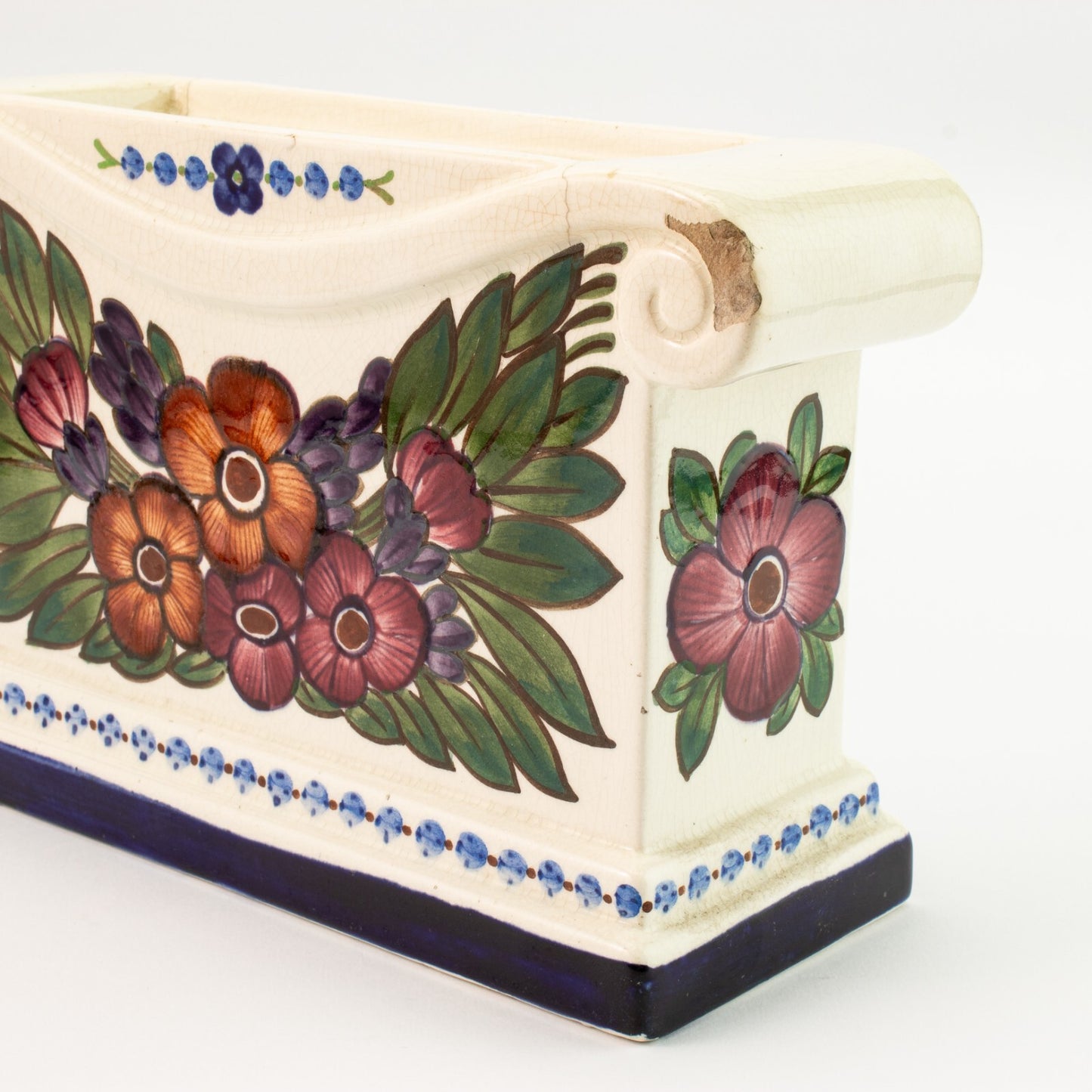 ROYAL COPENHAGEN ALUMINIA ANTICA JARDINIERE CERAMICA SOTTOSMALTO 635-472 23X8X14