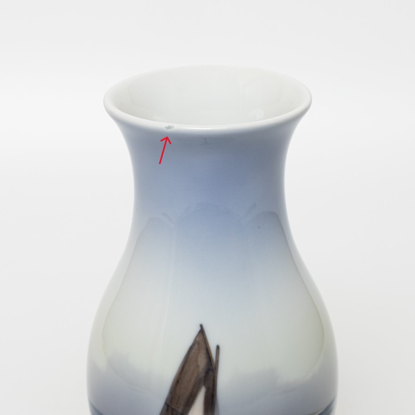 VASO PORCELLANA ROYAL COPENHAGEN "Marina con Barca a Vela" CM 18 DIFETTO