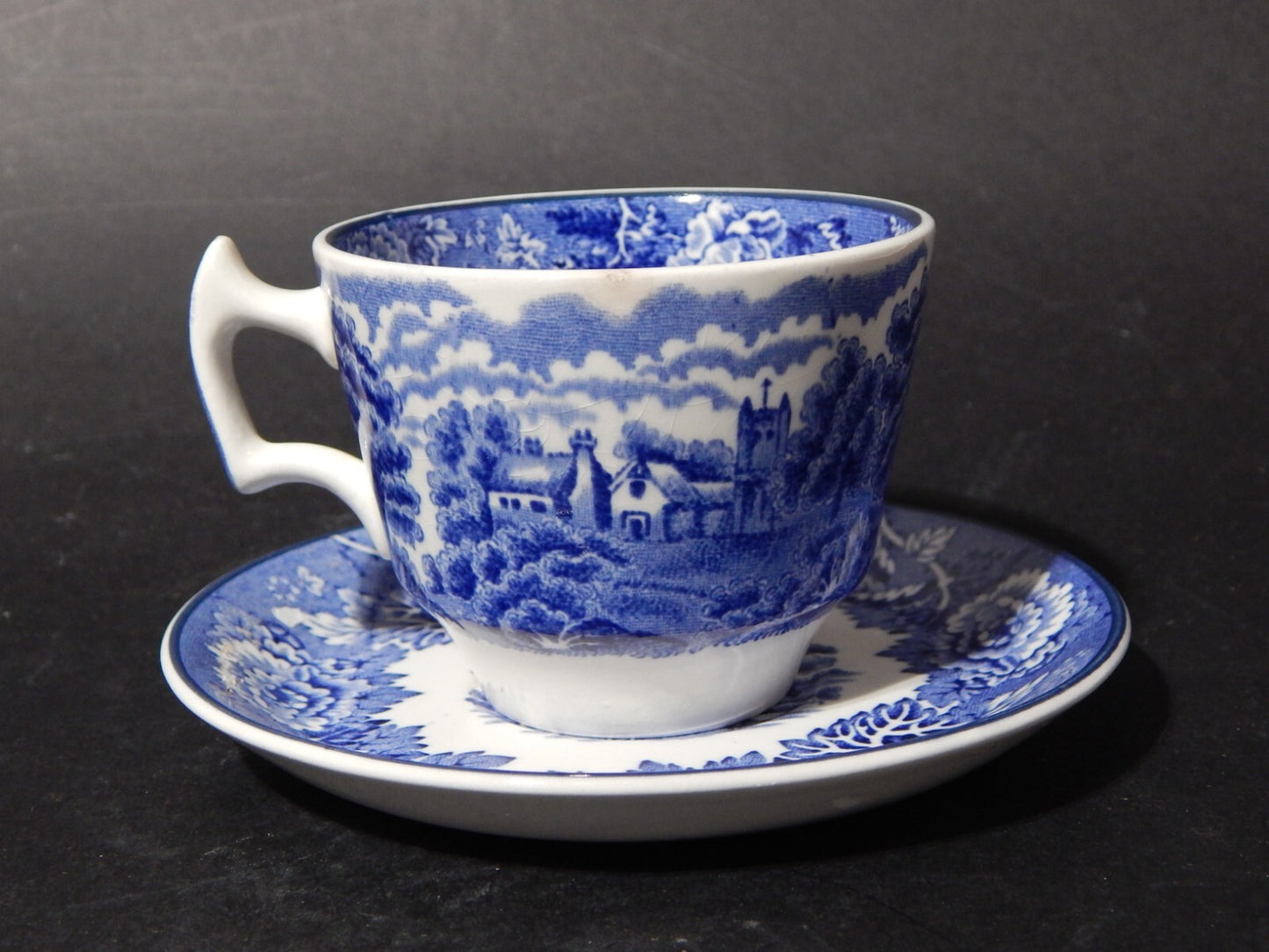 ANTICA TAZZA CERAMICA POTTERY ENOCH WOOD&SONS DECORO ENGLISH SCENERY X563