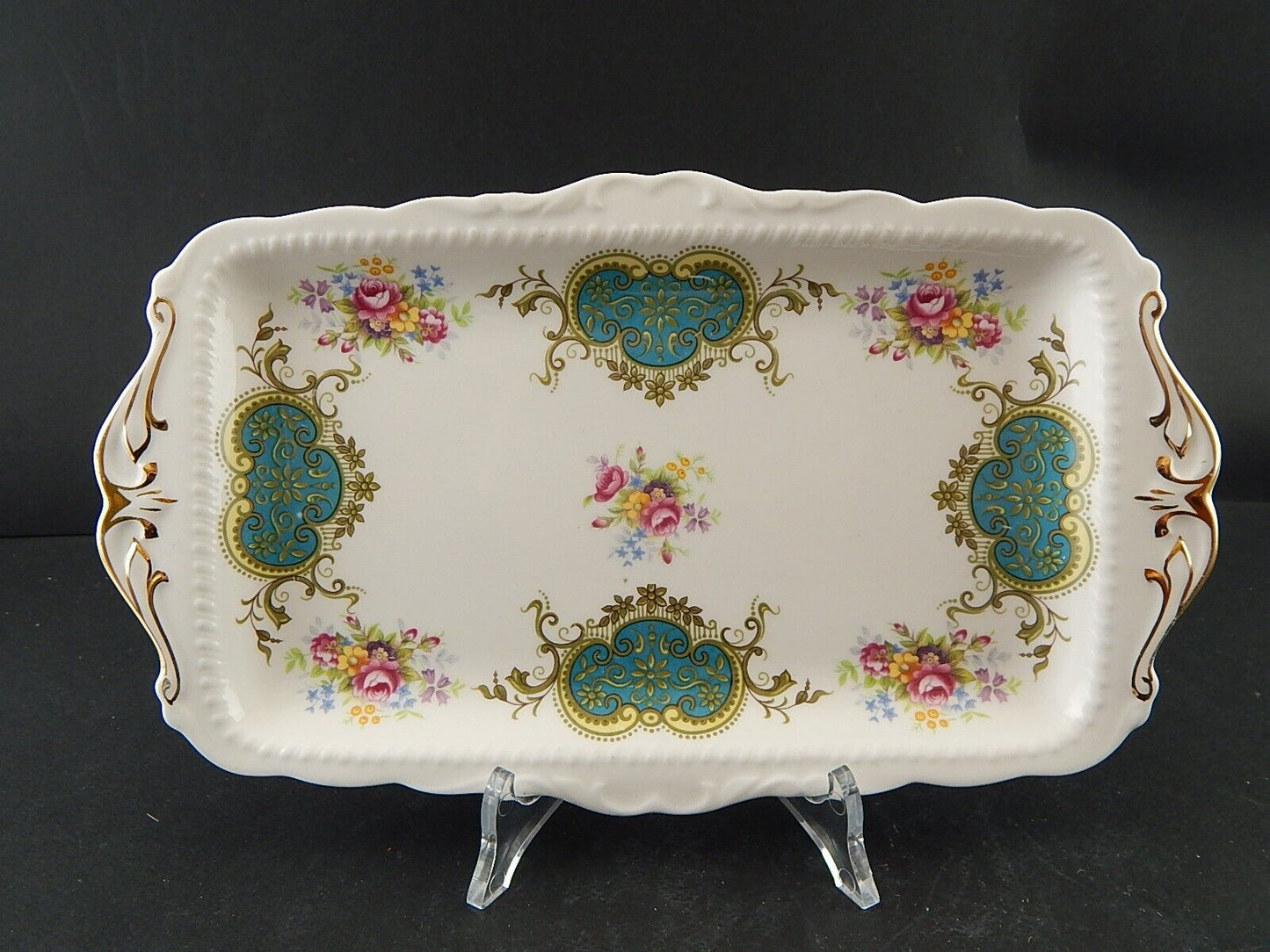 PREZIOSA PORCELLANA ROYAL ALBERT VINTAGE VASSOIO SANDWICH DISEGNO BERKELEY