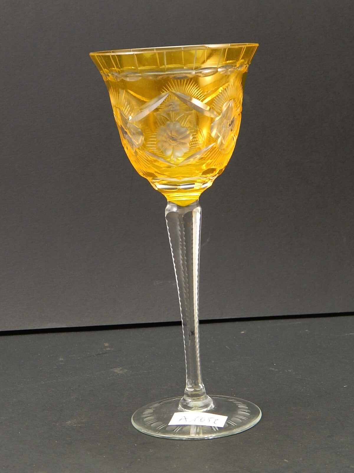 PREZIOSO VINTAGE BICCHIERE CALICE CRISTALLO BOEMIA MOLATO A1051