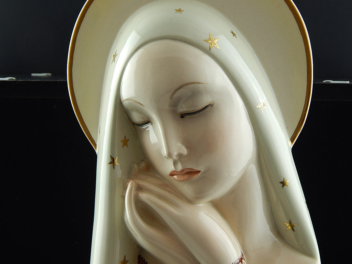 PREZIOSO ALTORILIEVO VOLTO MADONNA CERAMICA IGNI TORINO 1936 EPIGONO LENCI