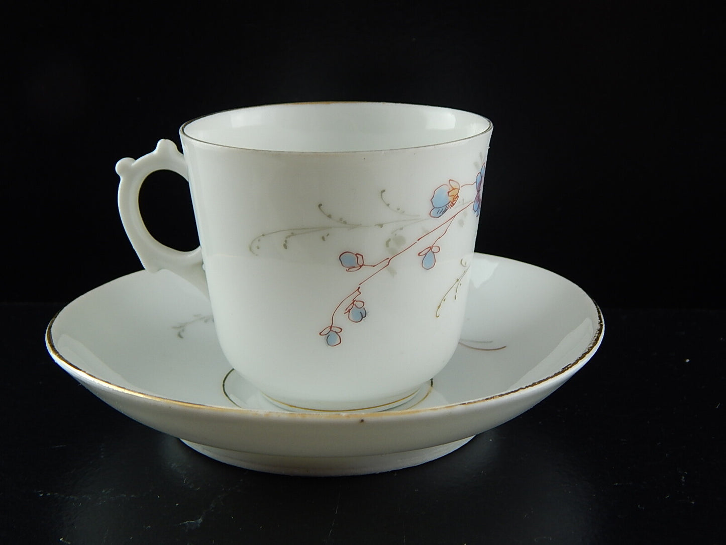 ANTICA PREZIOSA RARA TAZZINA PIATTINO PORCELLANA METÀ 800 NUMERATA DECORO MANO