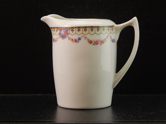 ANTICA ART DECO LATTIERA BRICCO PORCELLANA BOEMA DECORO A GHIRLANDA