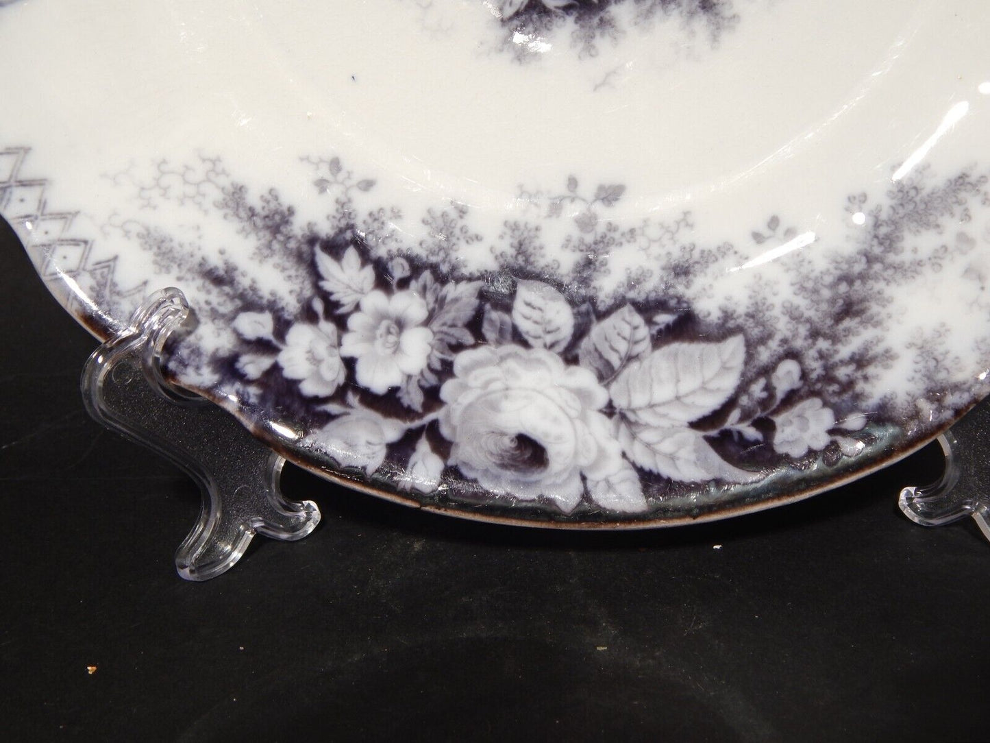 ANTICO RARO VASSOIO CERAMICA DISEGNO JARDINIERE VILLEROY & BOCH FINE '800