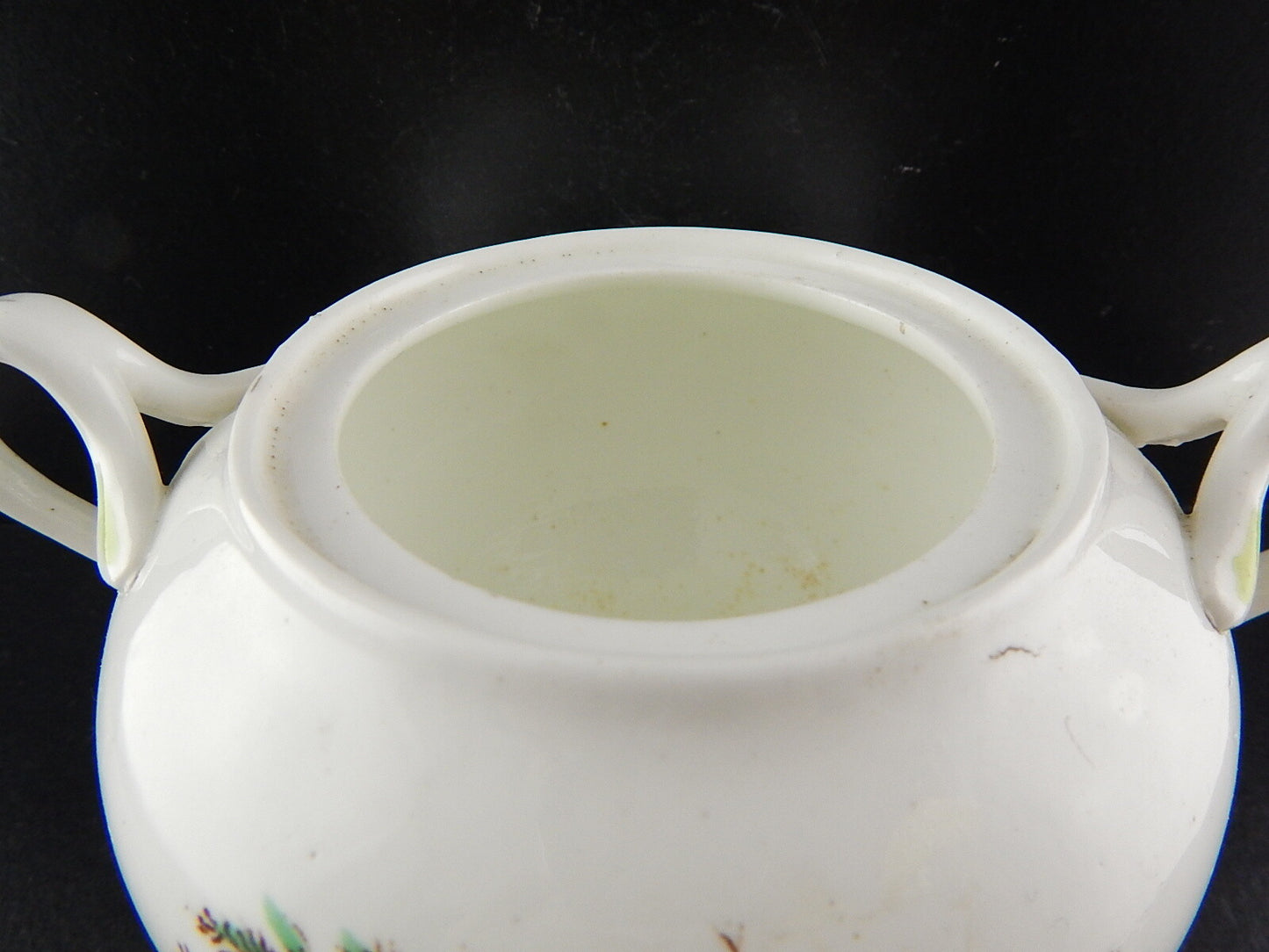 ANTICA ART NOUVEAU LIBERTY ZUCCHERIERA POTICHE PORCELLANA DIPINTA MANO ROSA