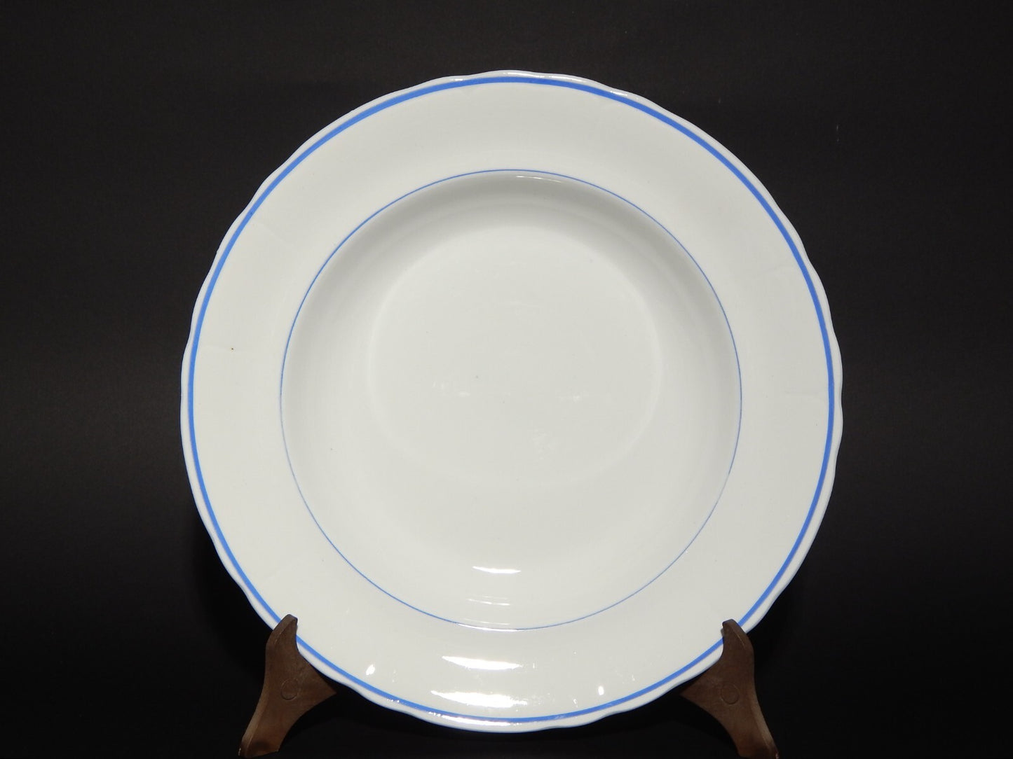 ANTICO RARO SERVIZIO PIATTI CERAMICA BIANCA PROFILO BLU RICHARD MILANO PRIMO 900