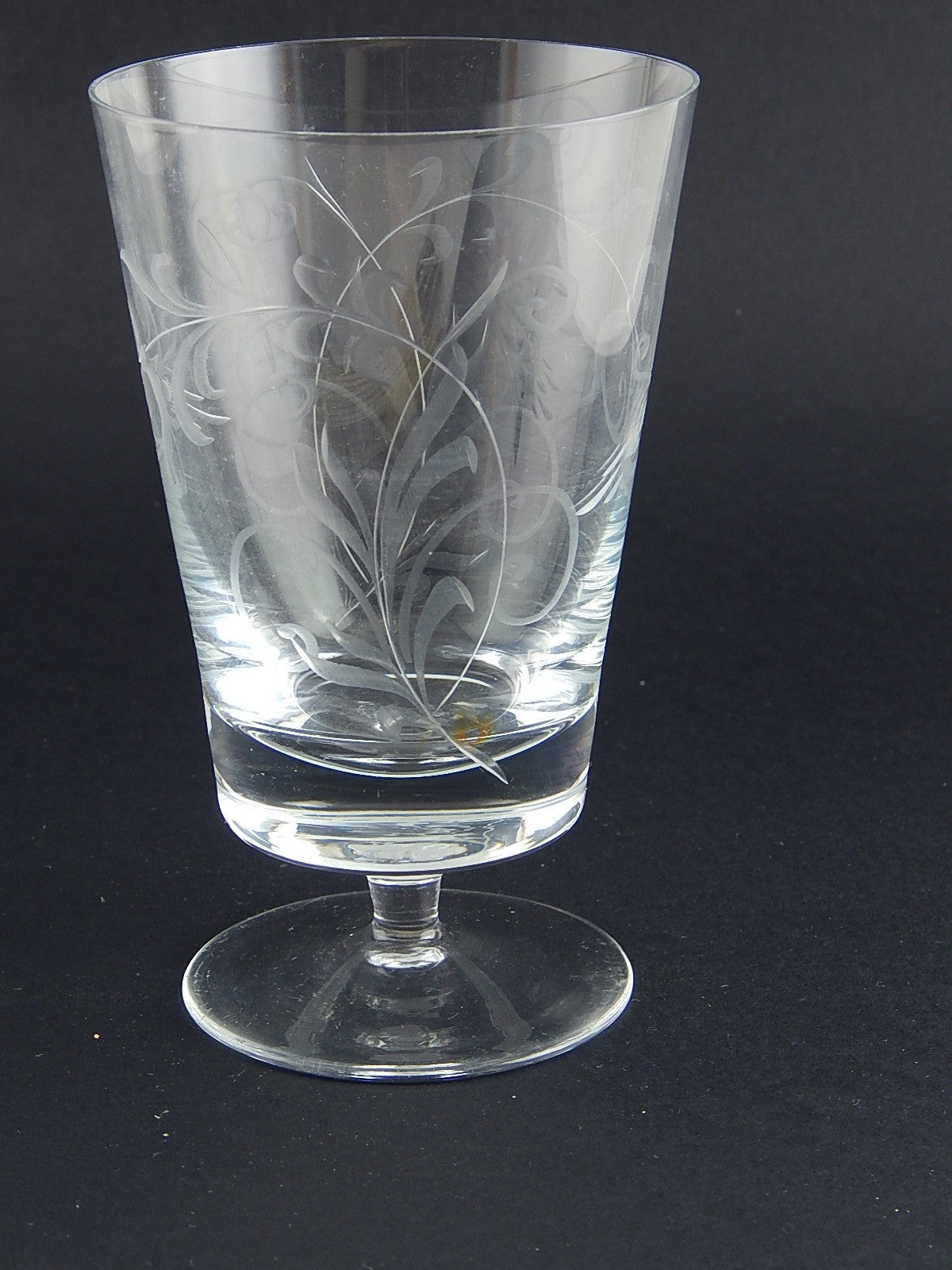 ANTICO ART NOUVEAU LIBERTY GRANDE CALICE VASO CRISTALLO INCISO MANO COLLEZIONE