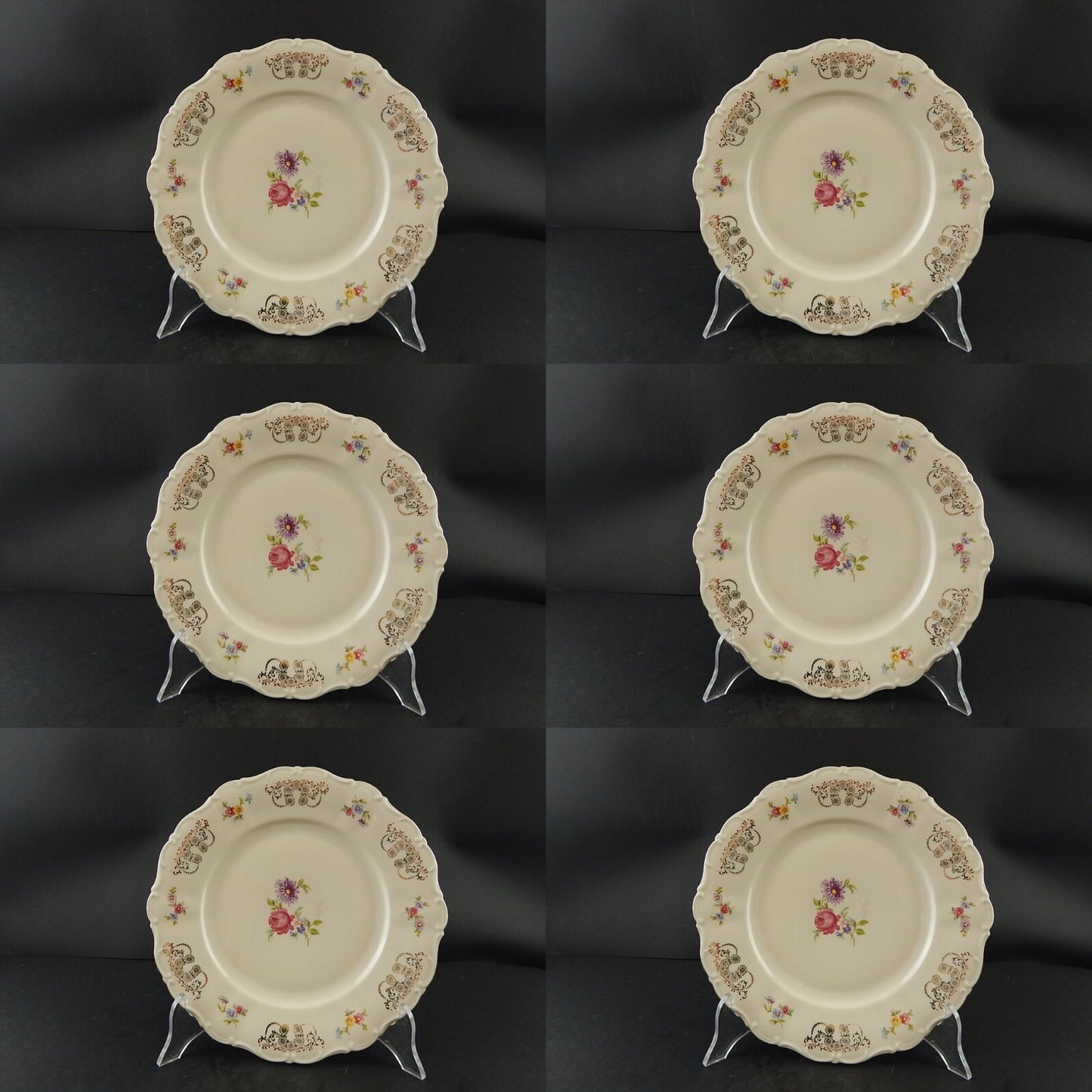 ANTICO SERVIZIO 6 PIATTI PORCELLANA BAVARIA SELTMANN W THERESIA LA ROSA LA DALIA