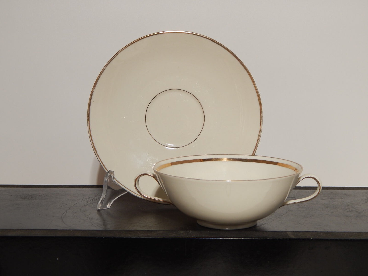 ANTICO SET 6 TAZZE BRODO STILE IMPERO PORCELLANA ORO BAVARIA SELTMANN WEIDEN