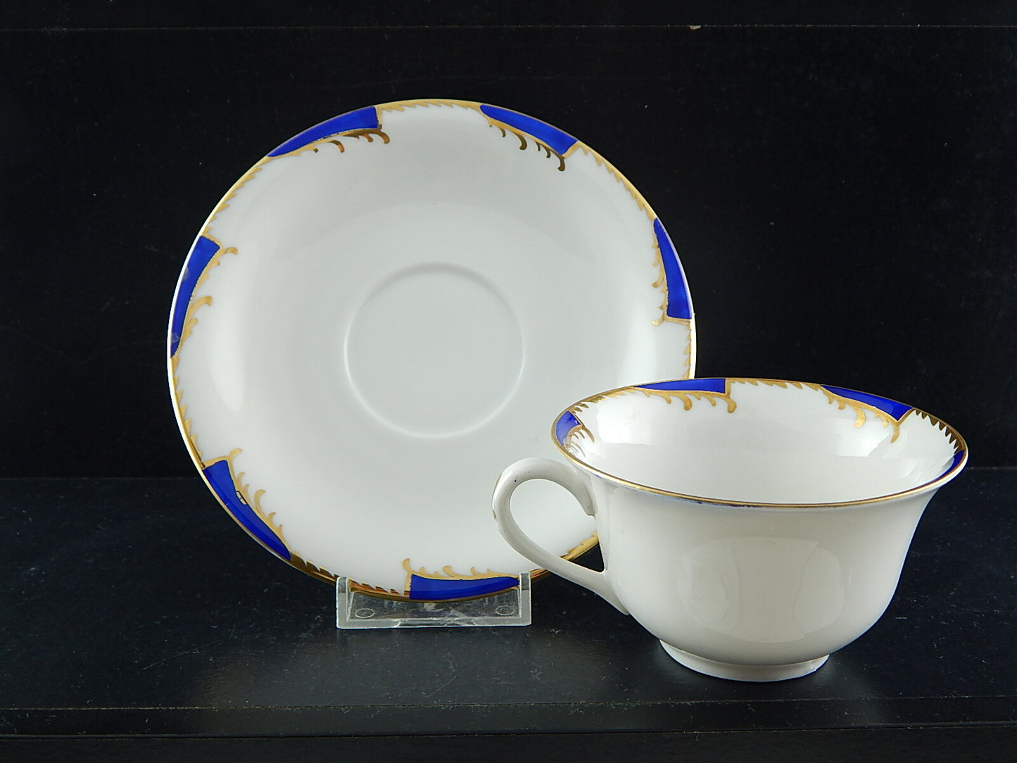 ANTICO ART DECO SET TRIO TAZZA TÈ PORCELLANA WÜRTTEMBERG BAUER&PFEIFFER