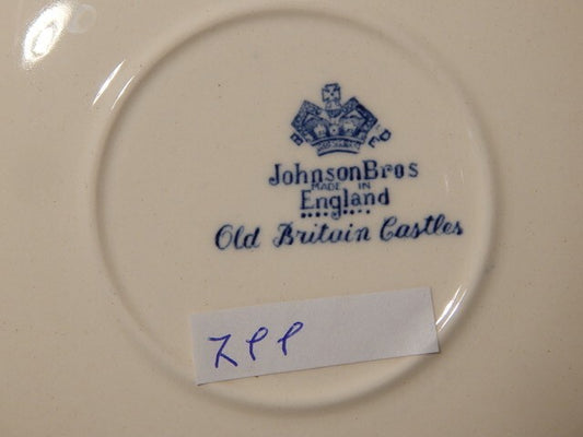 VINTAGE JOHNSON BROS OLD BRITAIN CASTLE BLU PIATTO FONDO SEMI-PORCELLANA