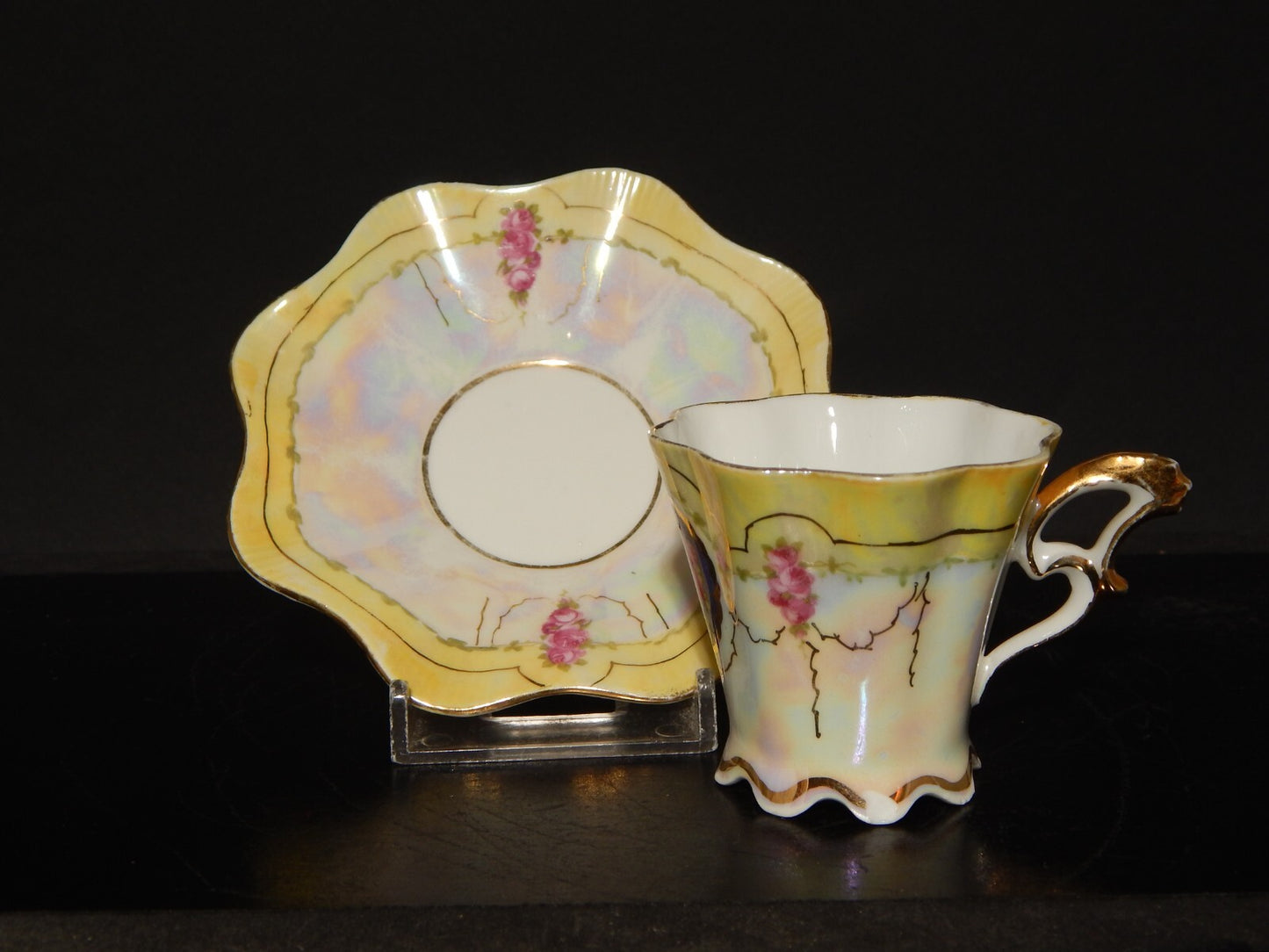 ANTICA PREZIOSA RARA LIBERTY TAZZINA PORCELLANA DECORATA A MANO PRIMO 900