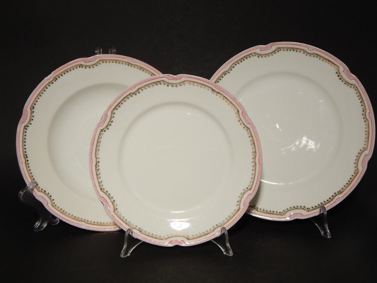 ANTICO SERVIZIO 14 PIATTI PORCELLANA GINORI LIBERTY DECORO ROSA E ORO DIFETTI