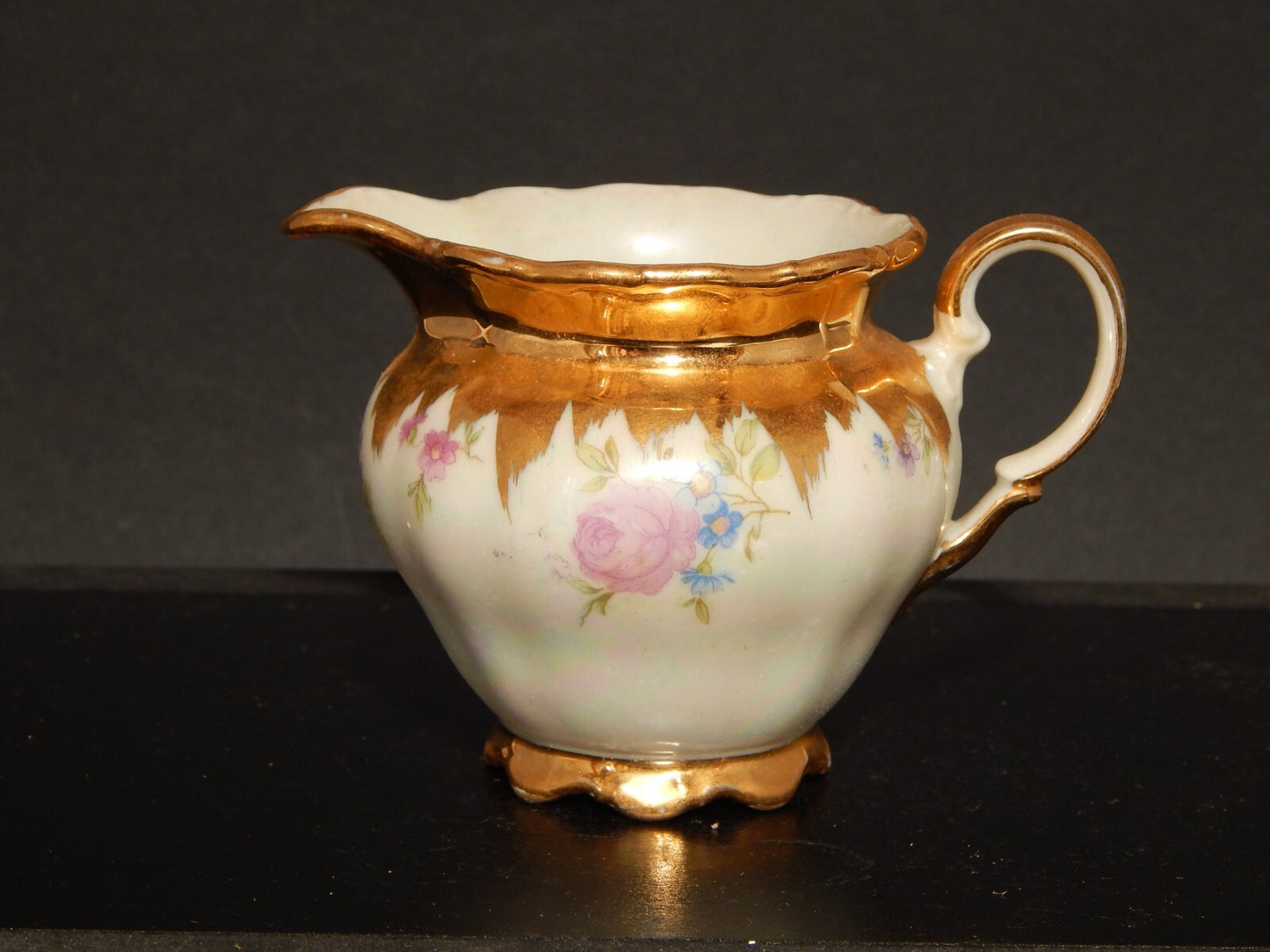 ANTICA ELEGANTE LATTIERA BRICCO PORCELLANA SELTMANN WEIDEN BAVARIA THERESIA ORO