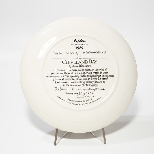 VINTAGE PIATTO PORCELLANA SPODE THE CLEVELAND BAY 1989 BY SUSIE WHITCOMBE