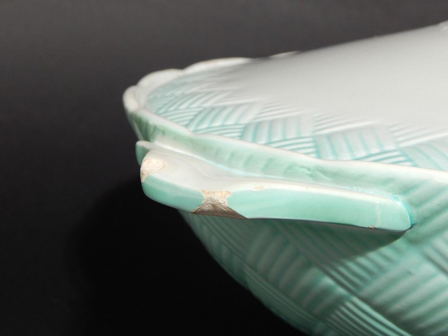 ART DECO CENTROTAVOLA ZUPPIERA BISCOTTIERA CERAMICA GALVANI PORDENONE ANNI '30 ]