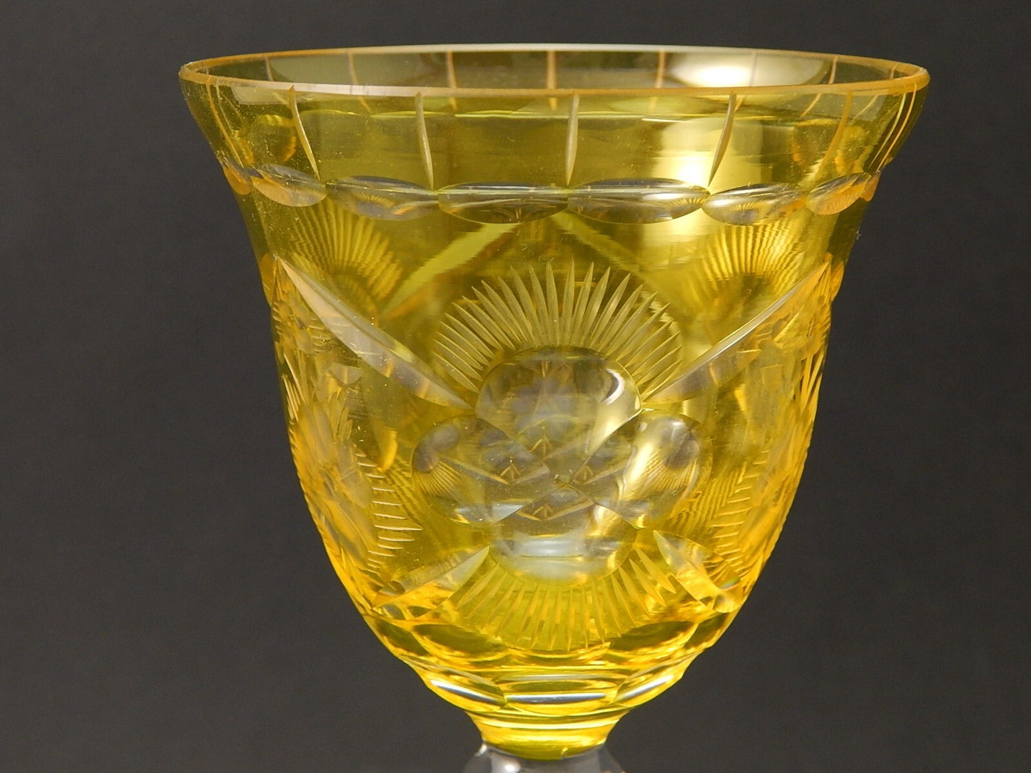 PREZIOSO VINTAGE BICCHIERE CALICE CRISTALLO BOEMIA MOLATO A1050