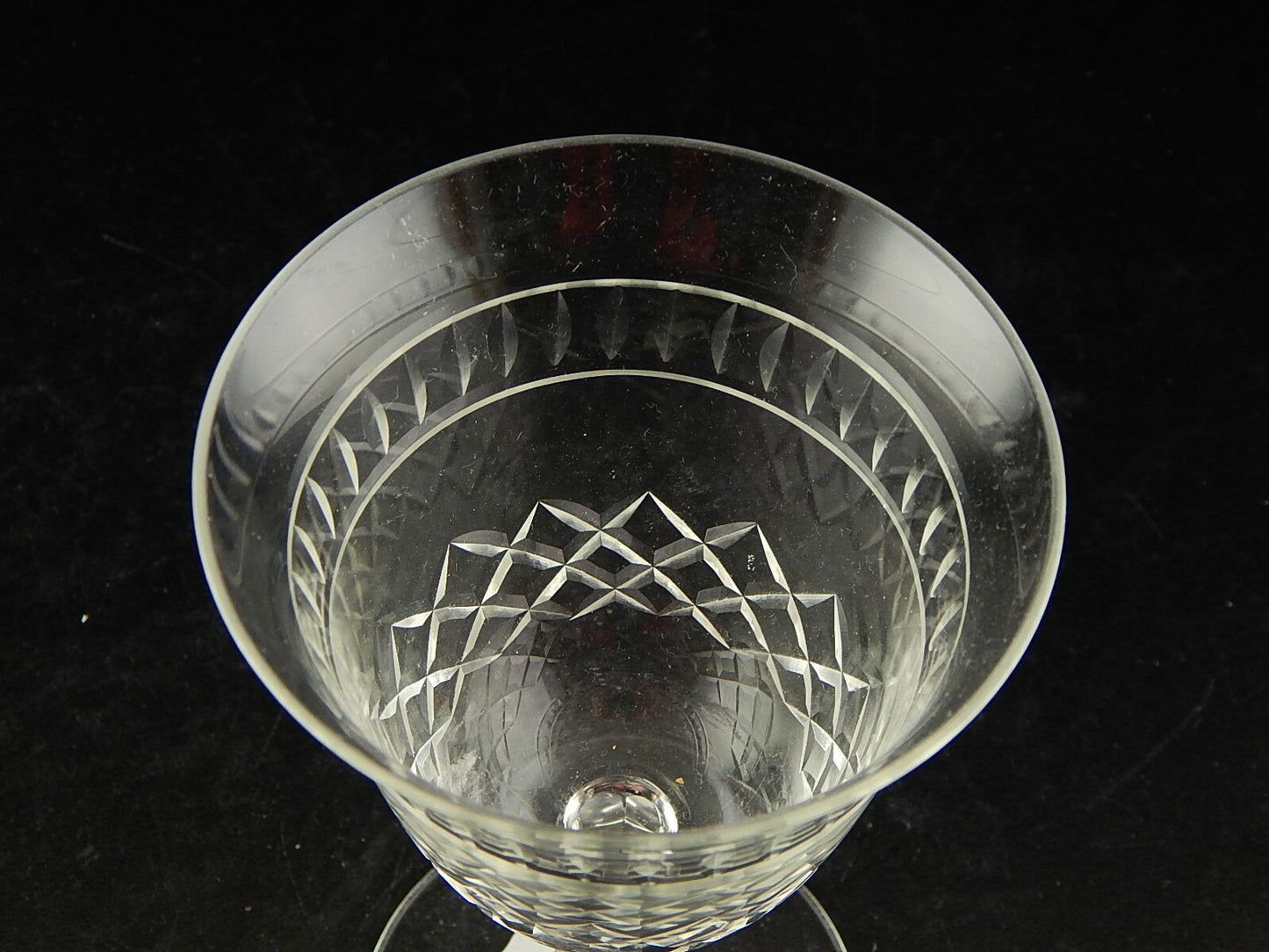 ANTICO ART DECO BICCHIERE CALICE CRISTALLO MOLATO 14,5 CM ALTEZZA