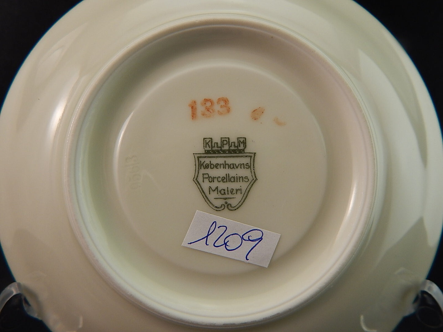 ANTICA TAZZA KPM COPENHAGEN PORCELLANA BOUQUET DI FIORI E ORO DEL 1924 #1209