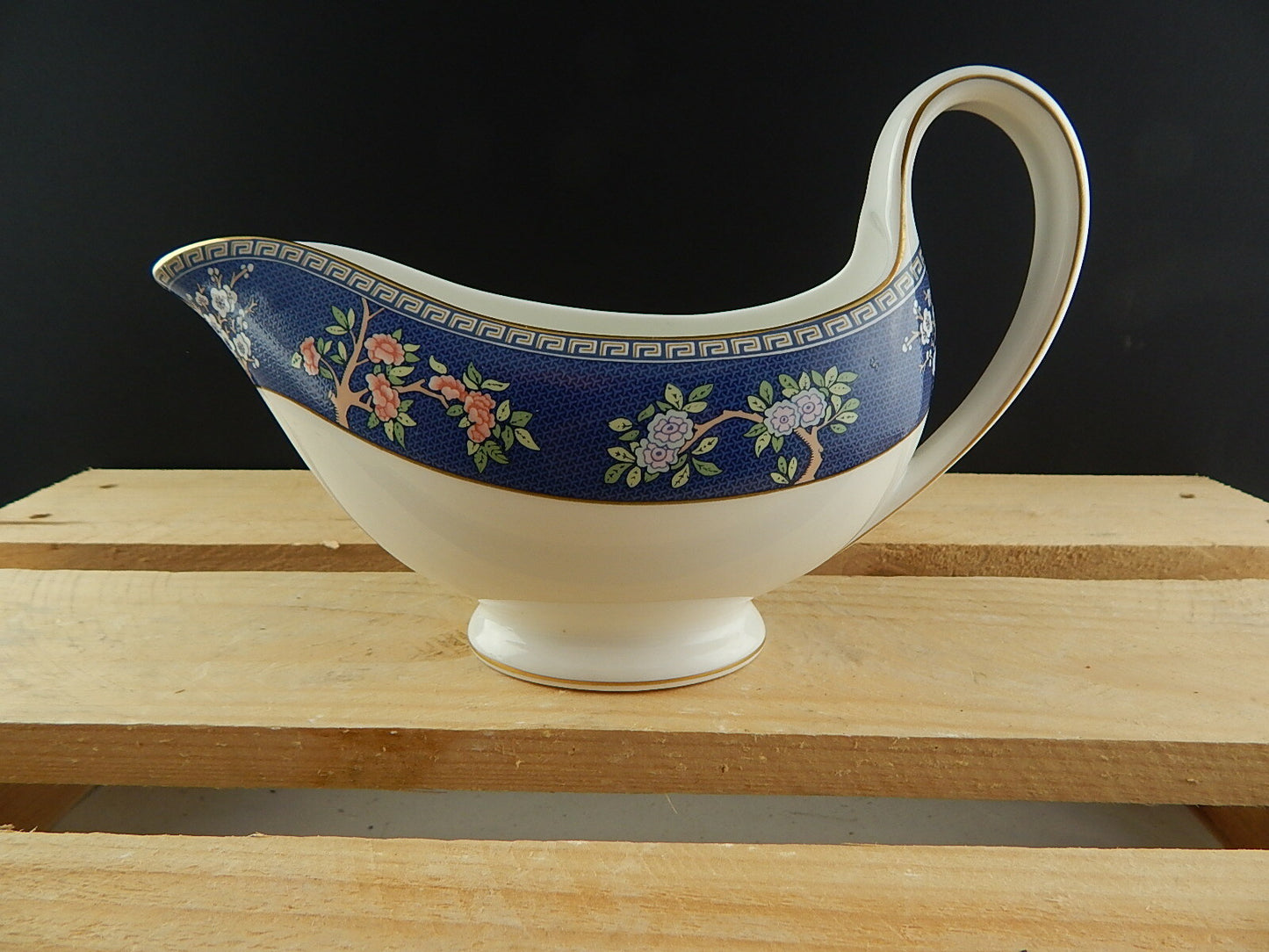 VINTAGE 1986 SALSIERA PORCELLANA WEDGWOOD SAUCE PAN BLUE SIAM