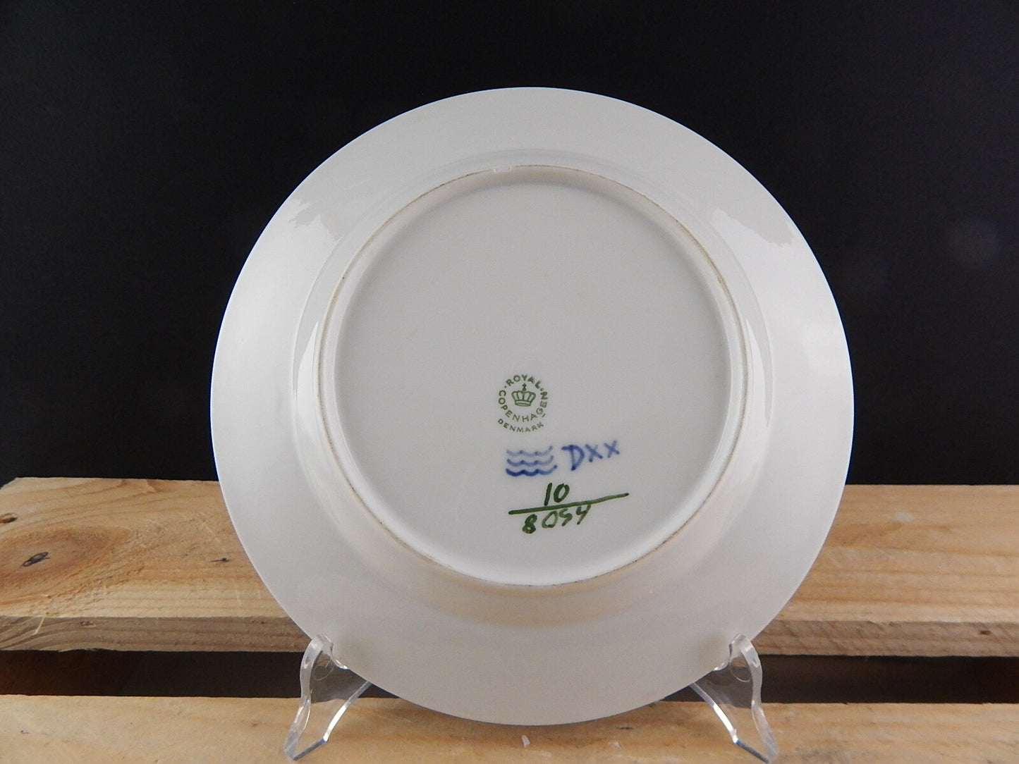 VINTAGE ROYAL COPENHAGEN PORCELLANA PIATTO DESSERT BLUE FLOWER DIPINTO MANO