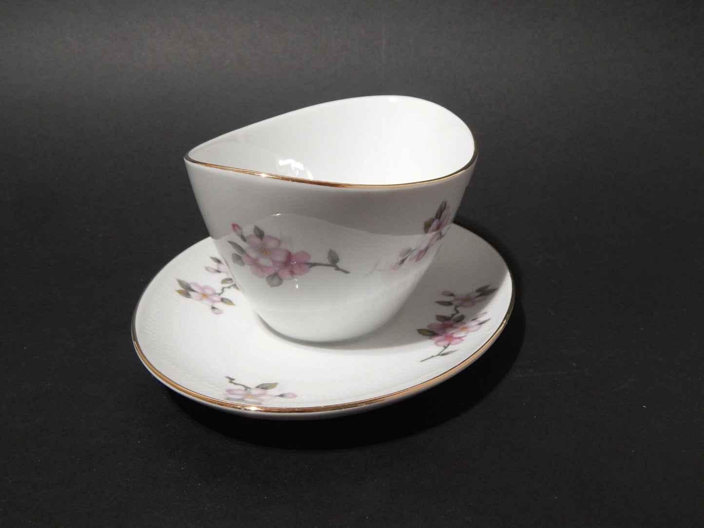 VINTAGE SALSIERA PORCELLANA SELTMANN WEIDEN BAVARIA FIORI DI PESCO