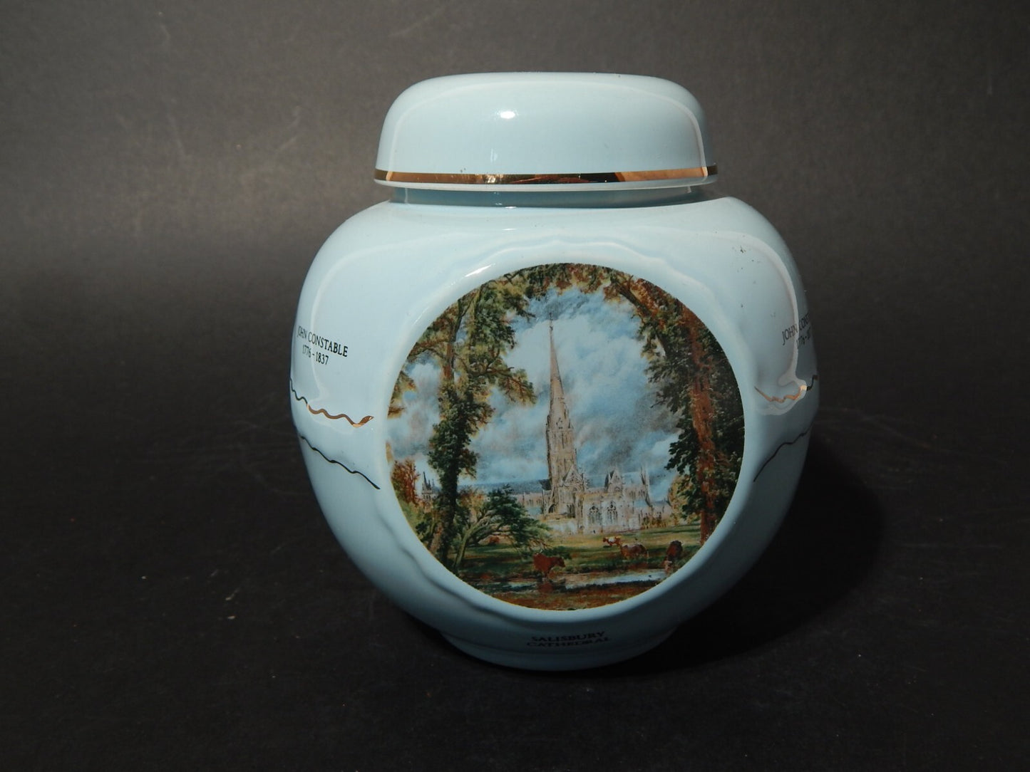 VINTAGE VASO TEA CADDY BURGESS &LEIGH FOR TWININGS REPRODUCTION JOHN CONSTABLE