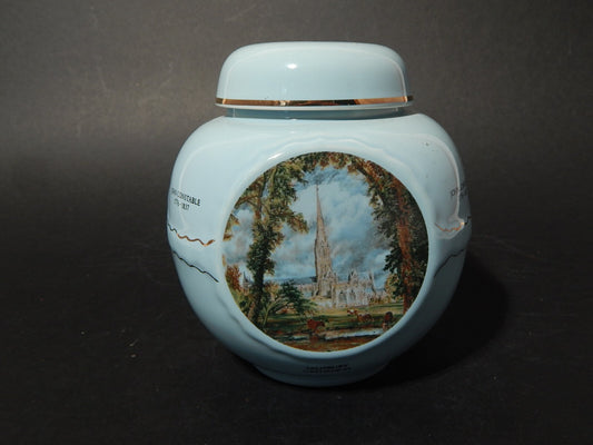 VINTAGE VASO TEA CADDY BURGESS &LEIGH FOR TWININGS REPRODUCTION JOHN CONSTABLE