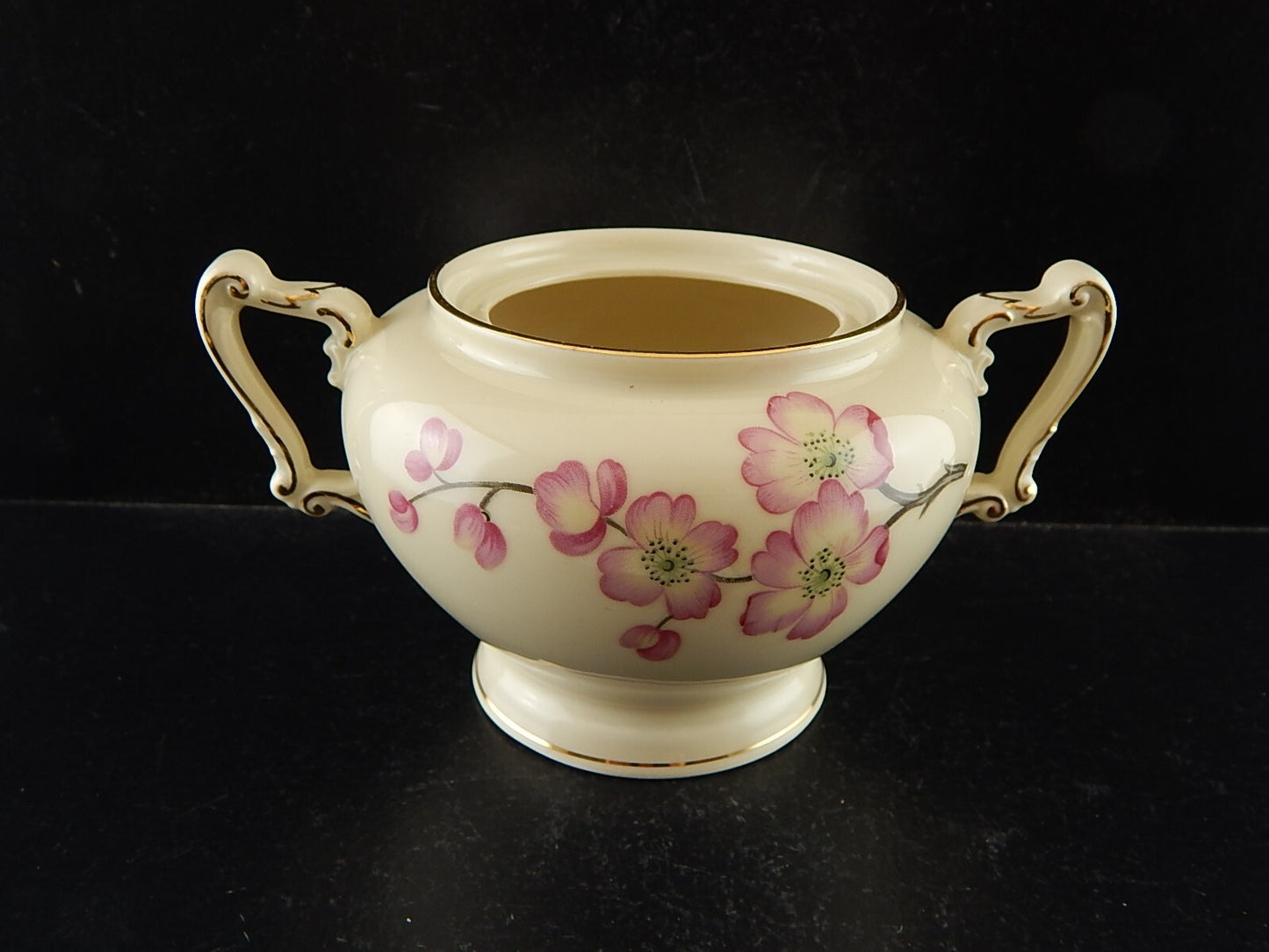 ANTICA ART DECO ZUCCHERIERA PORCELLANA HEINRICH &CO SELB BAVARIA FIORI PESCO