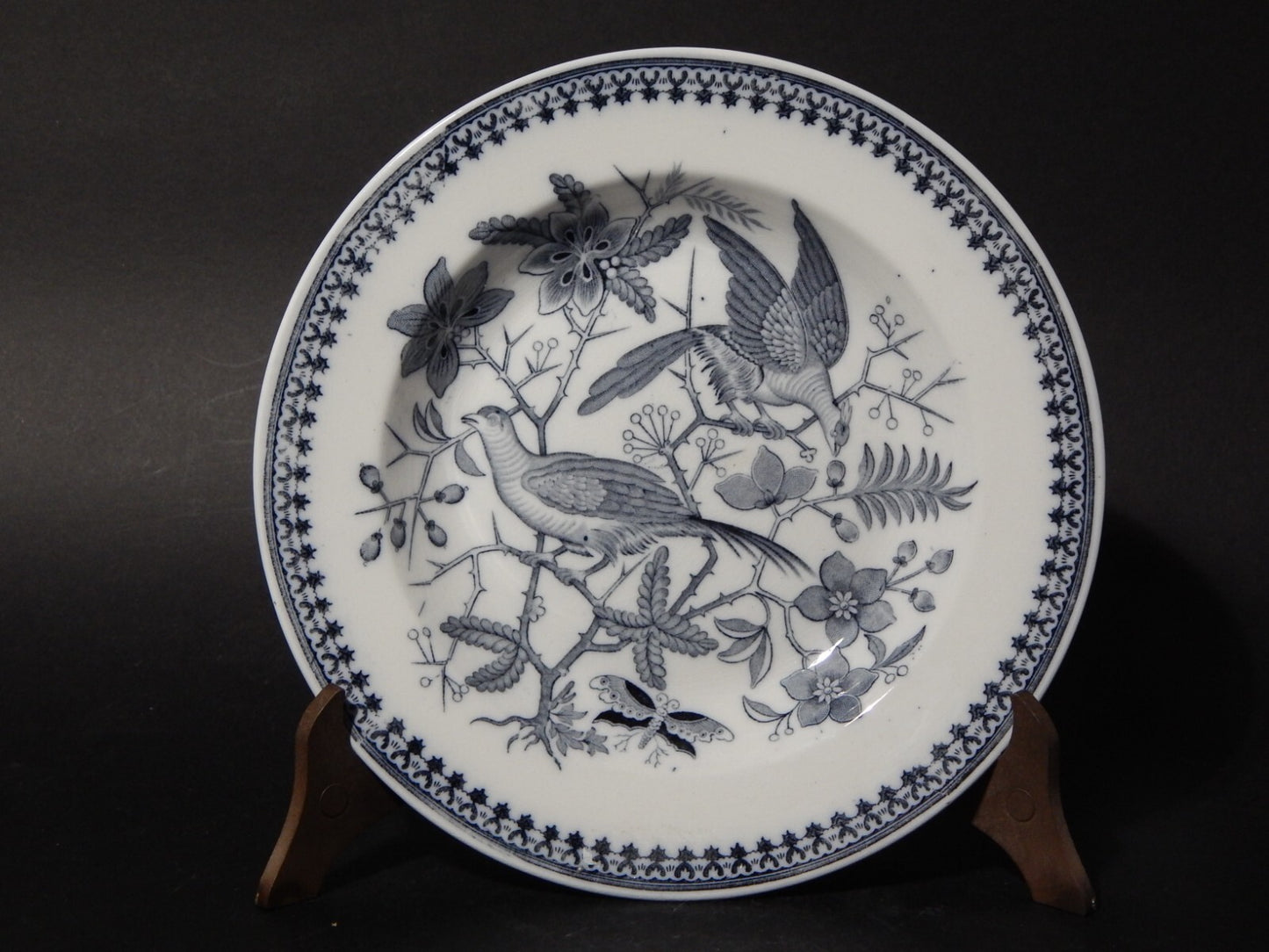 ANTICO ART NOUVEAU PIATTO PORCELLANA VILLEROY&BOCH METTLACH DECORO FASAN