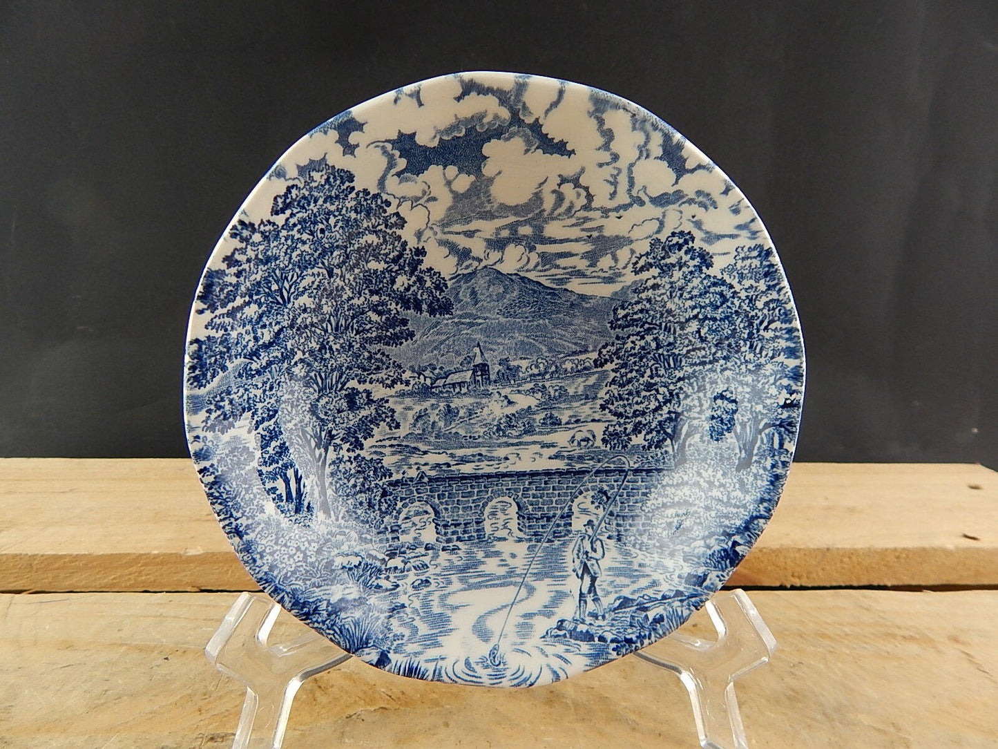 ANTICA CIOTOLA CEREALI MACEDONIA CROWN DUCAL SEMI PORCELLANA BRIDGE SCENES