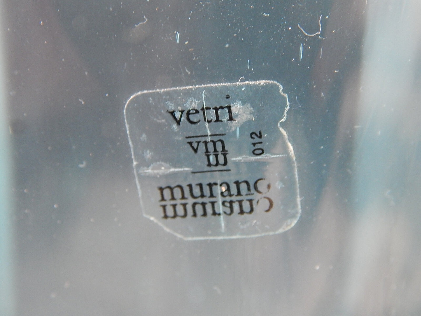 VINTAGE ORIGINALE VASO VETRO SOFFIATO ACQUA MARINA VETRI MURANO AURELIANO TOSO