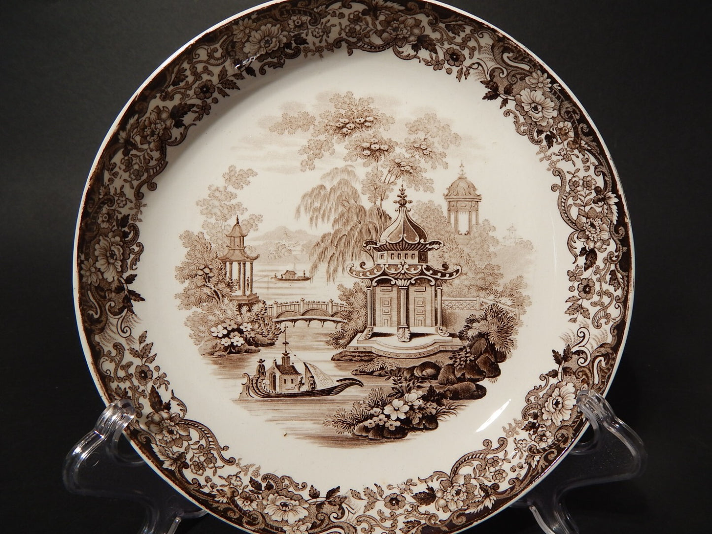 ANTICA CIOTOLA PIATTO VITTORIANO 1800 PORCELLANA WEDGWOOD RARO DISEGNO ORIENTALE