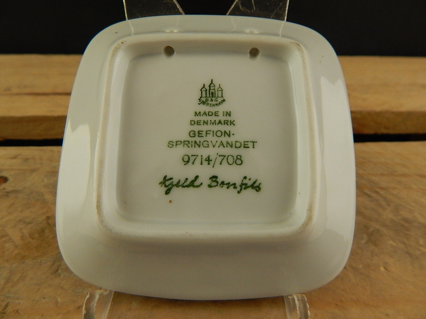 ROYAL COPENHAGEN BING&GRONDAHL PLAQUETTE PIATTO PORCELLANA GEFION SPRING VANDET