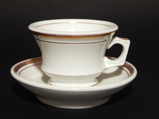 ANTICA TAZZA IMPERO PORCELLANA BIANCA CON FASCIA ORO VECCHIO PARIGI PRIMO '800