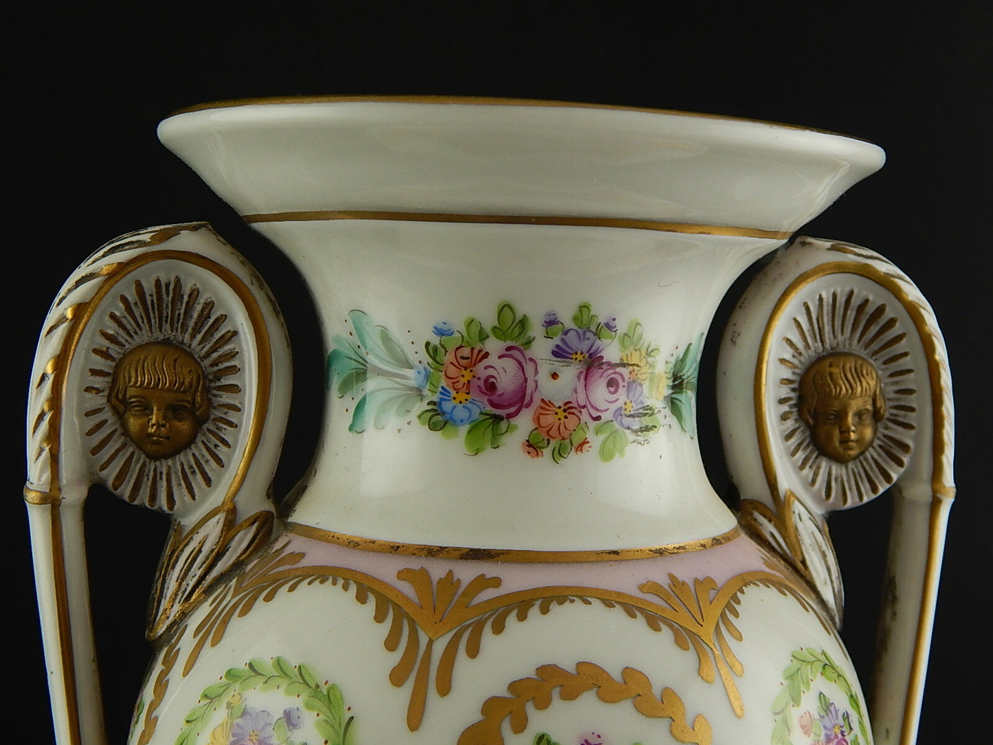 ANTICO PREZIOSO VASO IMPERO PORCELLANA DRESDA DRESDEN CARL THIEME 1900