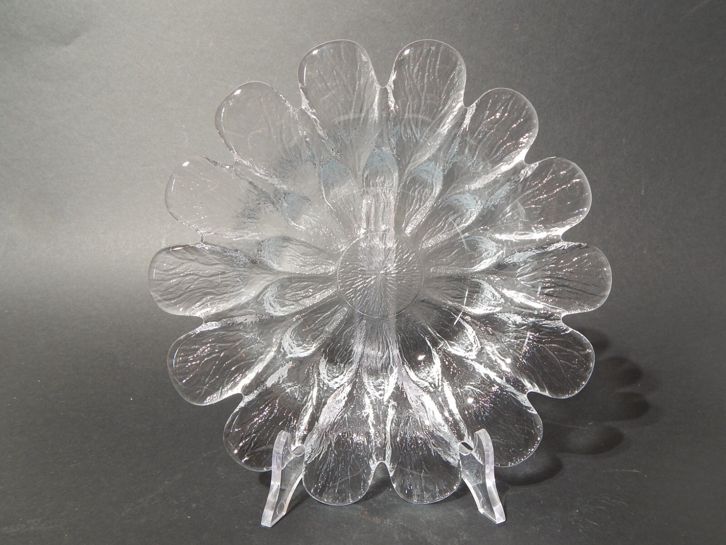 HOLMEGAARD CENTROTAVOLA IN VETRO PORTA CANDELA MARGHERITA VINTAGE ANNI 70 #711