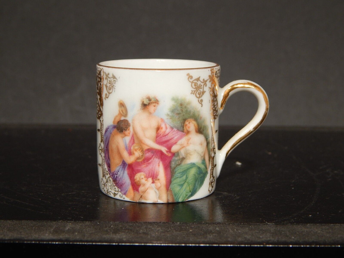 ANTICA TAZZINA MINIATURA PORCELLANA IMPERO MARCHIO VIENNA NUMERATA COLLEZIONE #