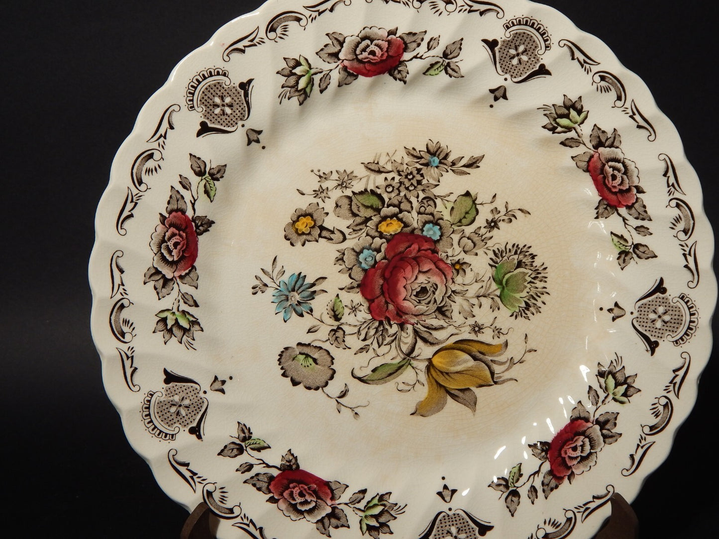 ANTICO SERVIZIO 6 PIATTI INGLESI CERAMICA MYOTTS STAFFORDSHIRE ENGLAND BOUQUET