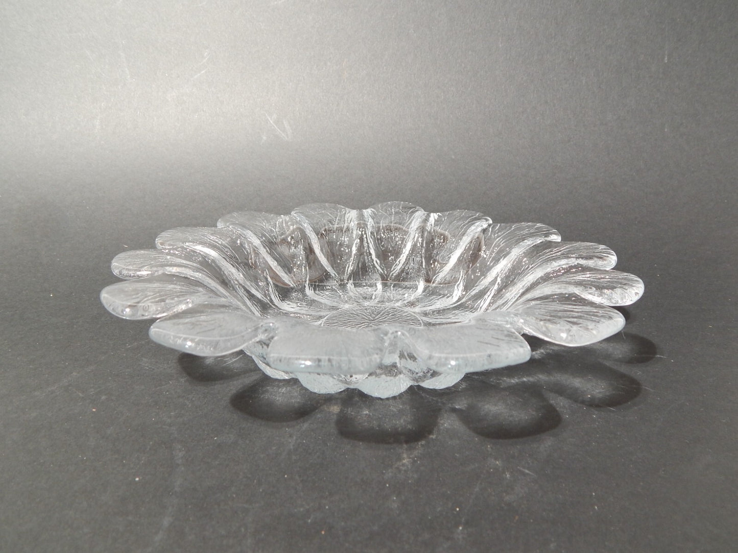 HOLMEGAARD CENTROTAVOLA IN VETRO PORTA CANDELA MARGHERITA VINTAGE ANNI 70 #711