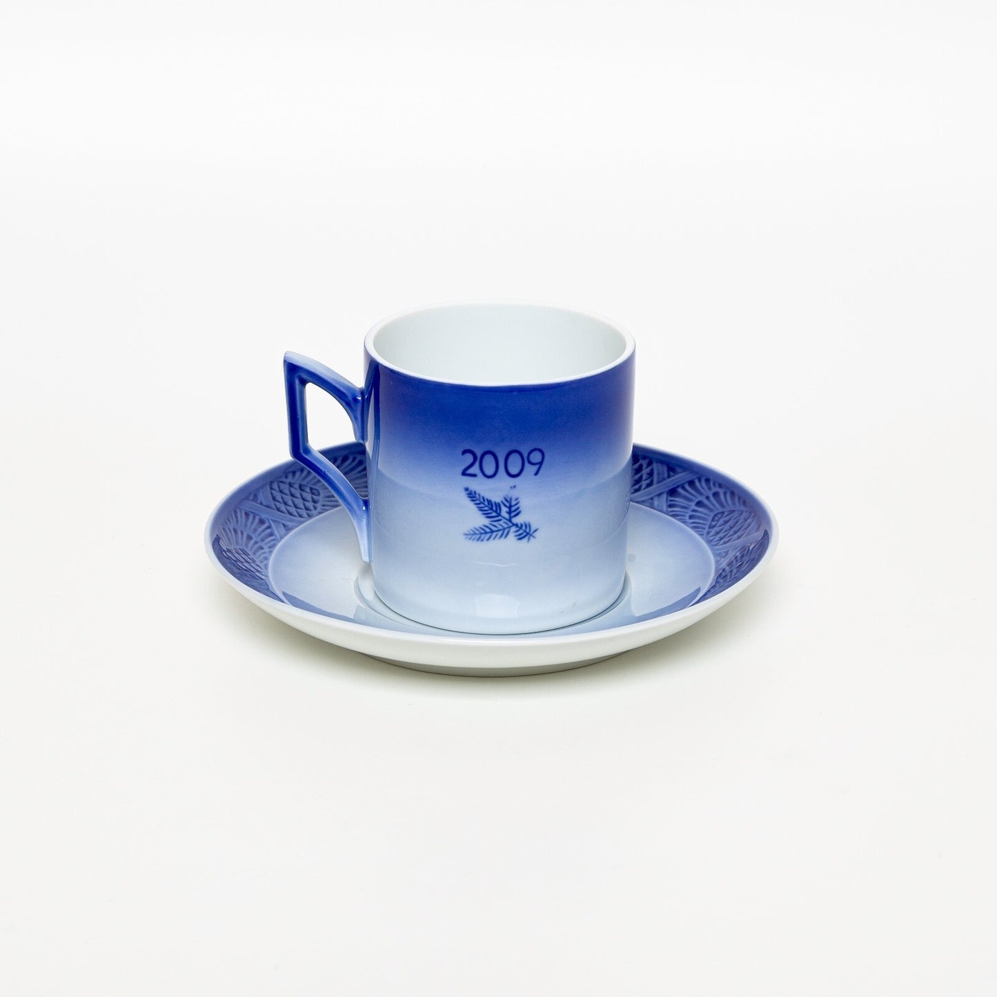 ROYAL COPENHAGEN PORCELLANA TAZZA DI NATALE 2009 ORIGINALE CON PIATTINO CM 7