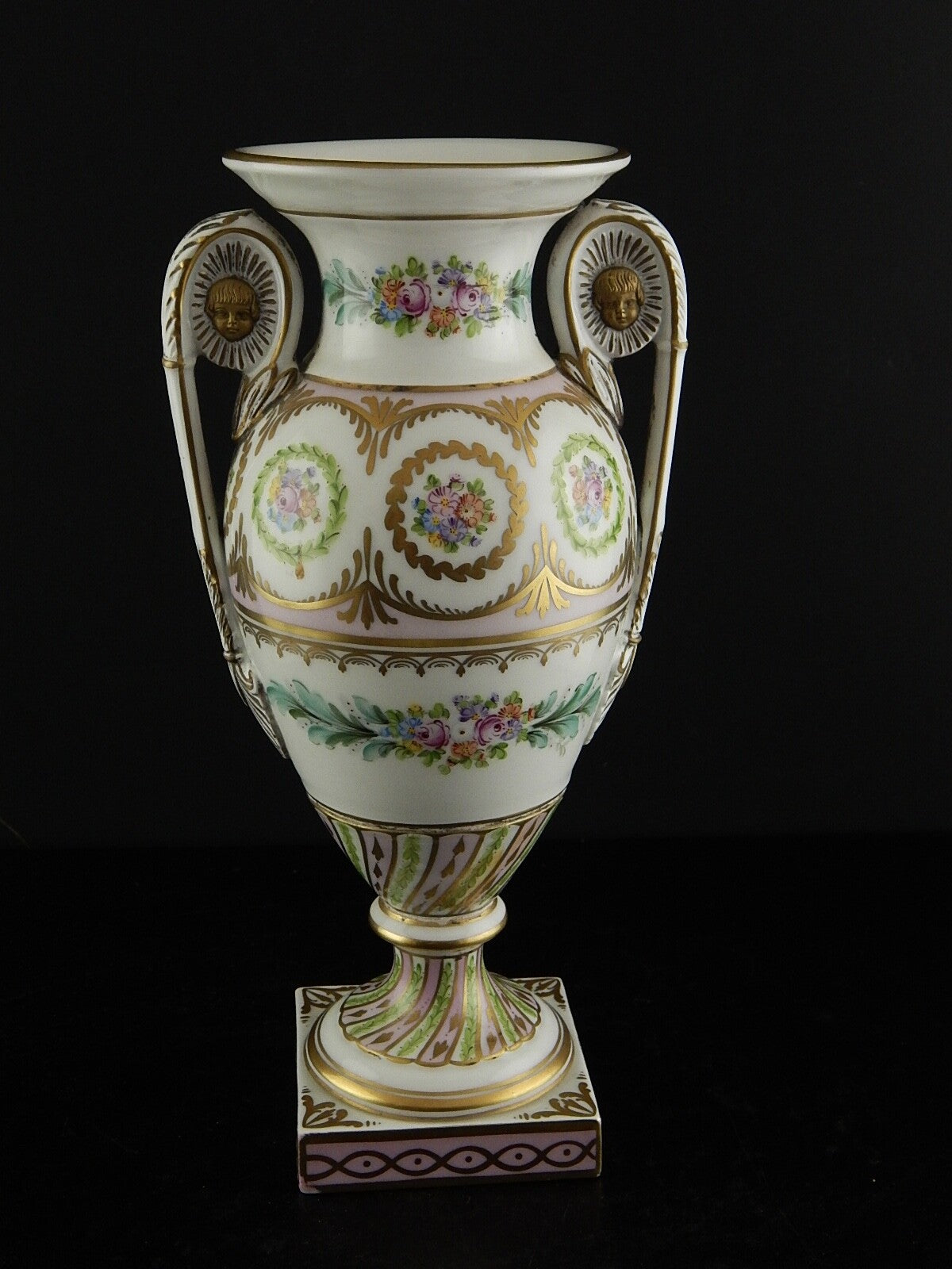 ANTICO PREZIOSO VASO IMPERO PORCELLANA DRESDA DRESDEN CARL THIEME 1900