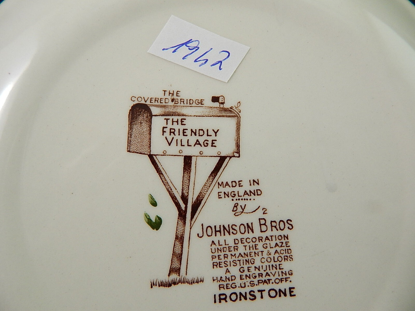 VINTAGE SET 6 PIATTI OVALI SEMI PORCELLANA JOHNSON BROS THE FRIENDLY VILLAGE