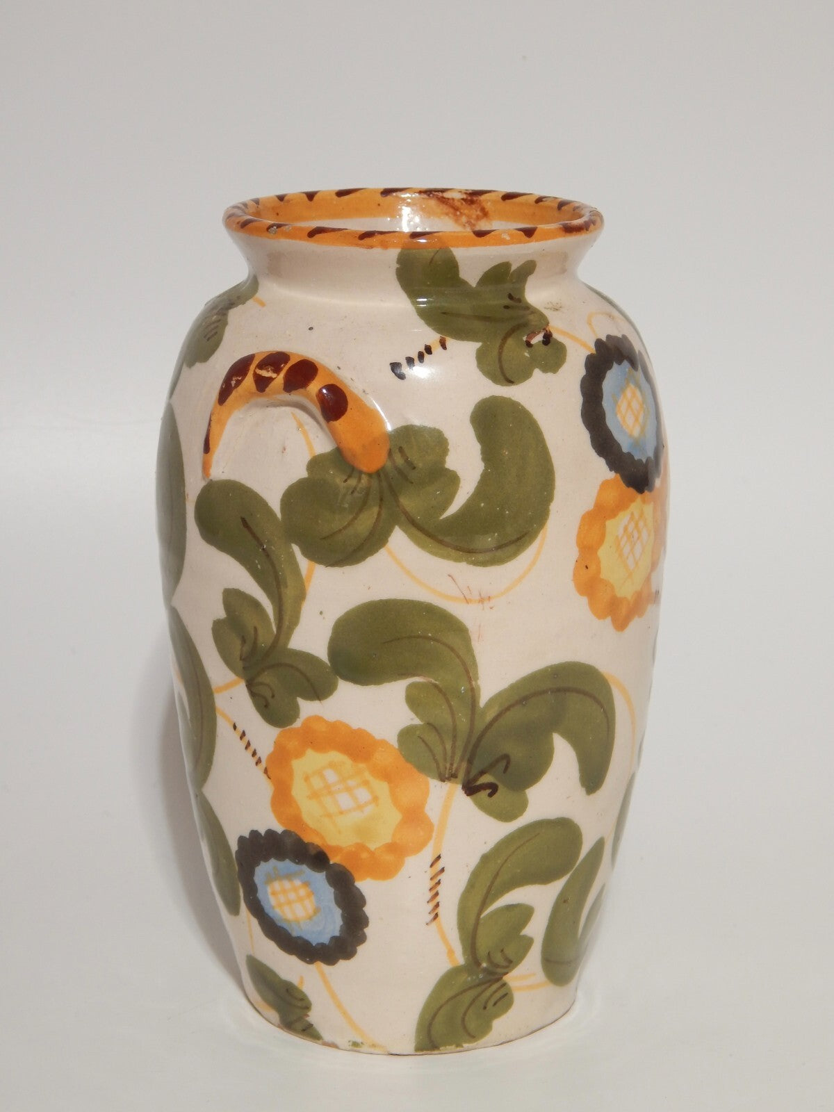 ANTICO ALBARELLO VASO MAIOLICA PROBABILE CERAMICA CANTAGALLI FIRENZE FINE '800