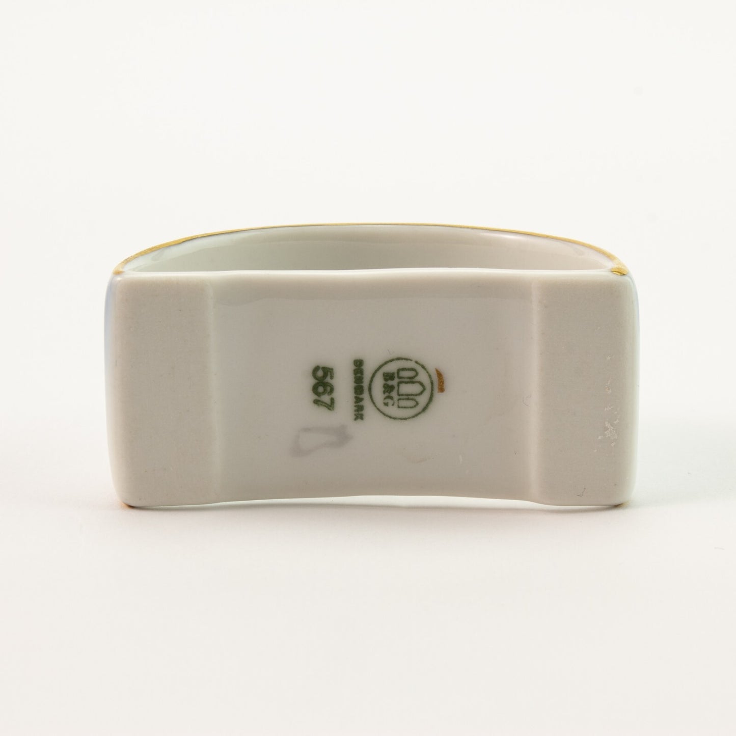 RARISSIMO PORTATOVAGLIOLO PORCELLANA E ORO ZECCHINO GABBIANI BING&GRONDAHL 567