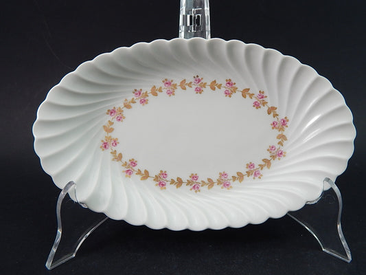 VINTAGE ELEGANTE VASSOIO RAVIERA PORCELLANA BIANCA FIORELLINI LIMOGES HAVILAND