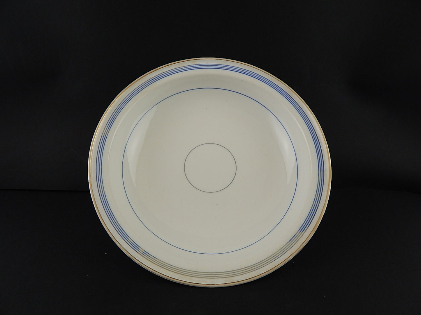 ANTICA INSALATIERA CENTROTAVOLA PORCELLANA PARIGI BIANCA BLU ORO NAPOLEONE III #