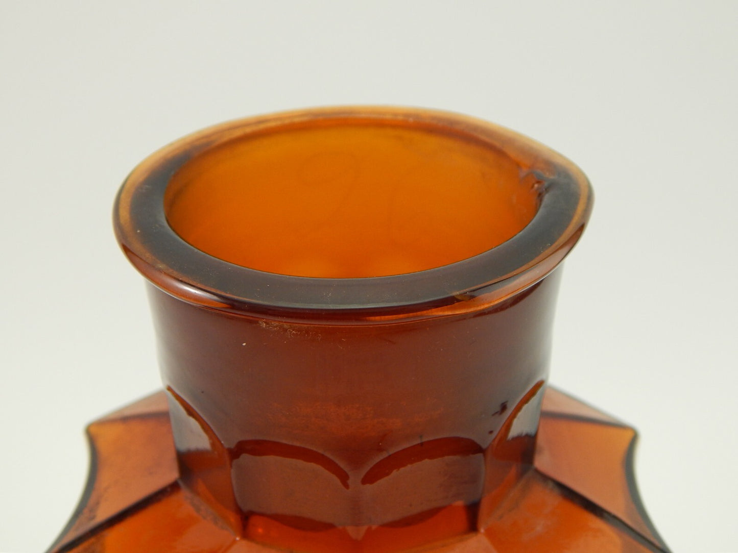 ANTICA BOTTIGLIA VETRO SOFFIATO FARMACIA COLOR AMBRA ETICHETTA GOMMA INCENSO